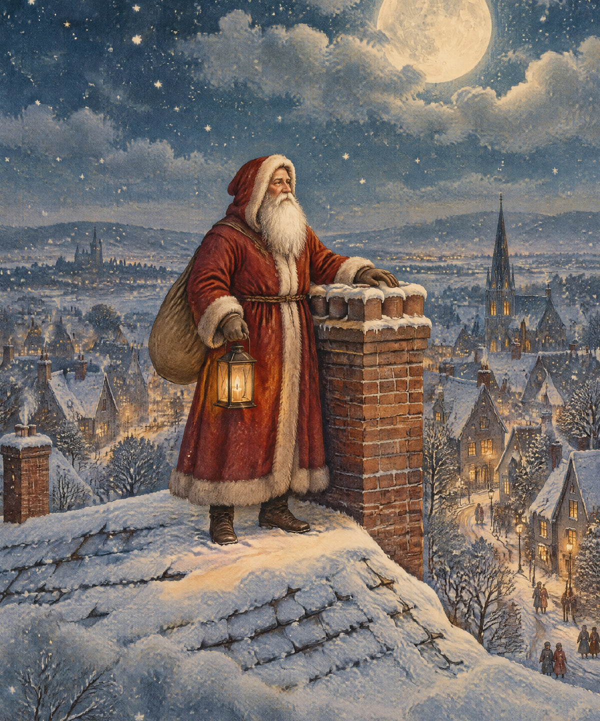 Moonlit Santa blanket, full design