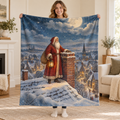 Moonlit Santa blanket, held open