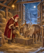 Reindeer Barn blanket, full design