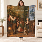 Christmas Eve blanket, held open