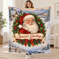 Season's Greetings blanket, held open