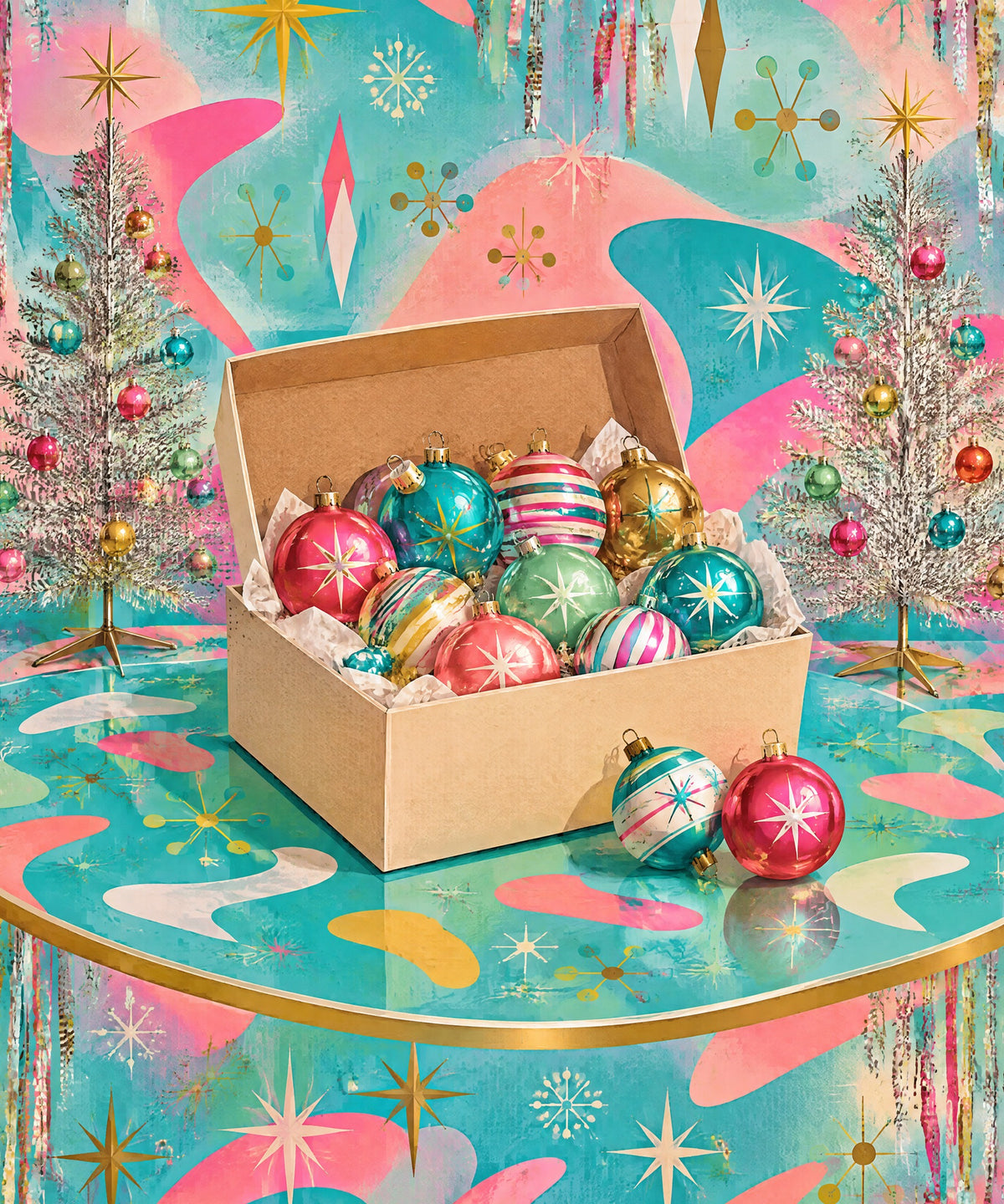 Vintage Ornament Box blanket, full design