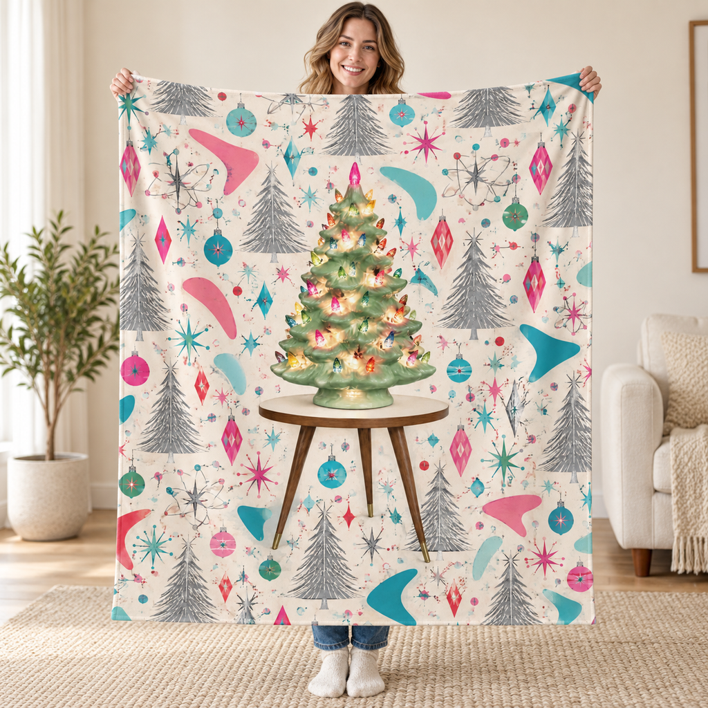 Glowing Ceramic Tree blanket, held open