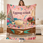 Eggnog o'clock blanket, held open