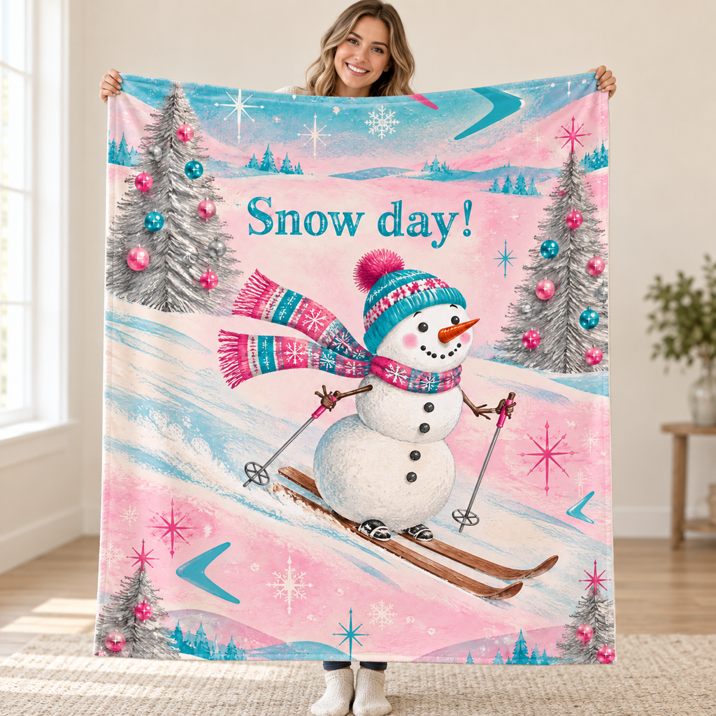 Snow day! blanket, held open