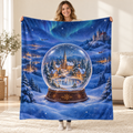 Village Snow Globe blanket, held open