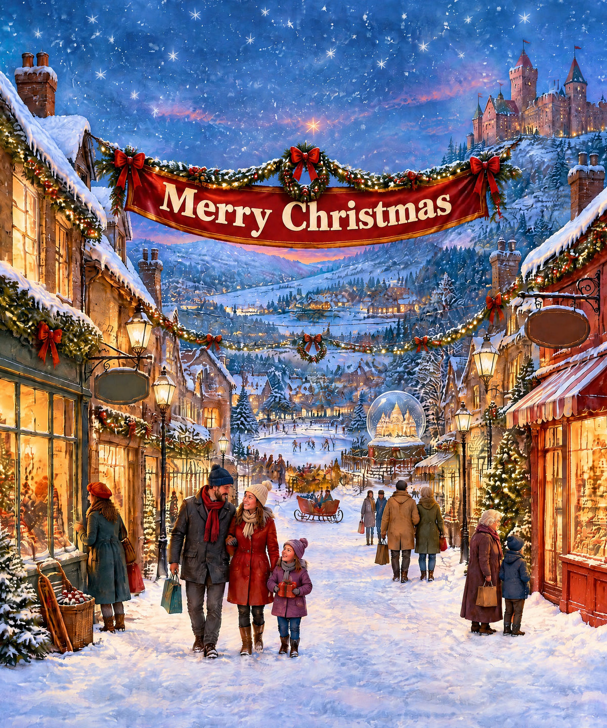 Merry Christmas blanket, full design