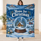 Home for Christmas blanket, held open
