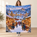 Christmas Market blanket, held open
