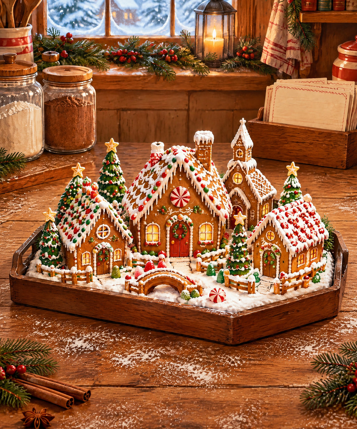 Gingerbread Village blanket, full design