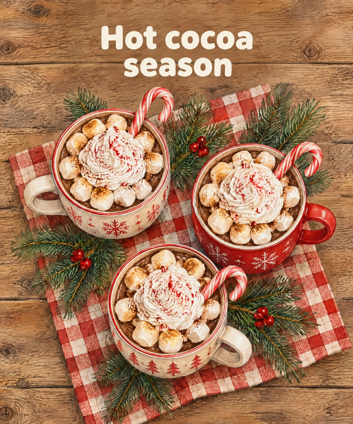 Hot cocoa season blanket, full design
