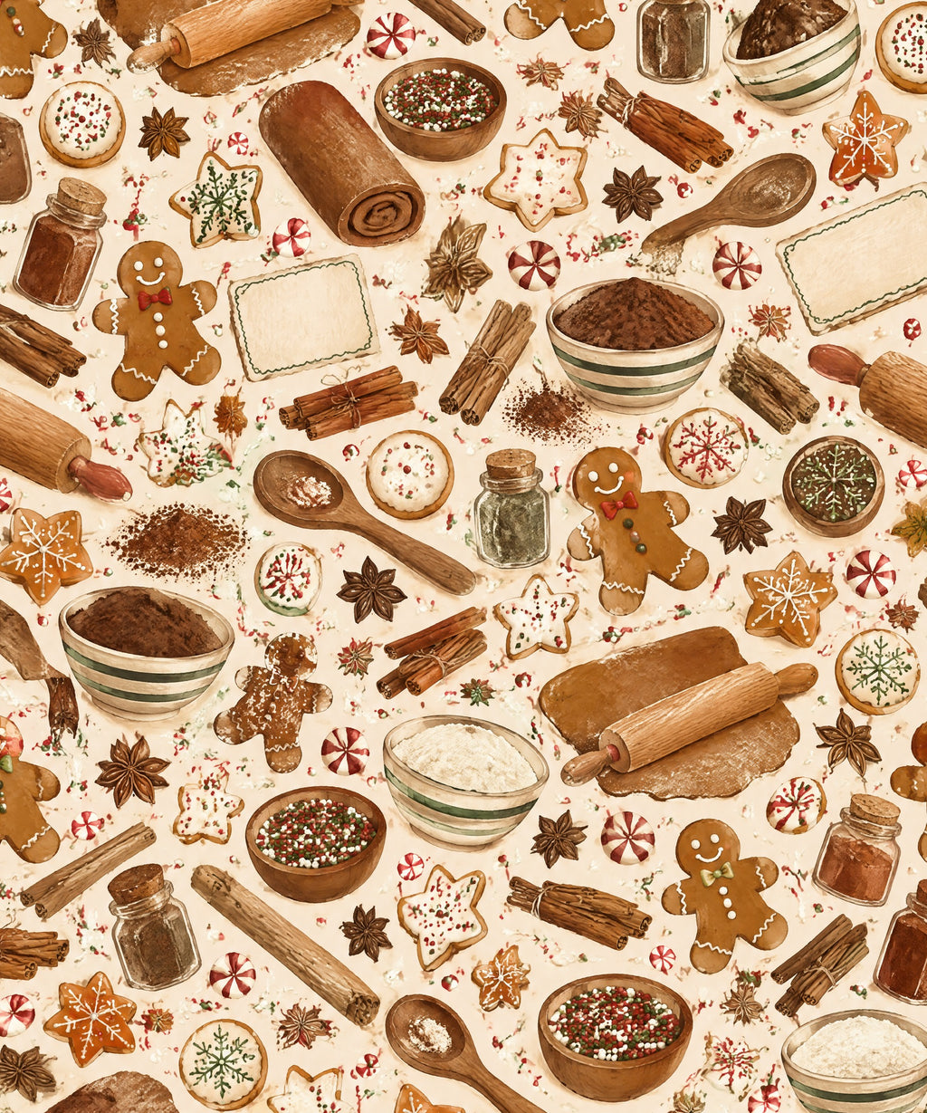 Gingerbread Cookie Pattern blanket, full design
