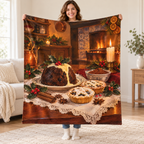 Victorian Christmas Pudding blanket, held open