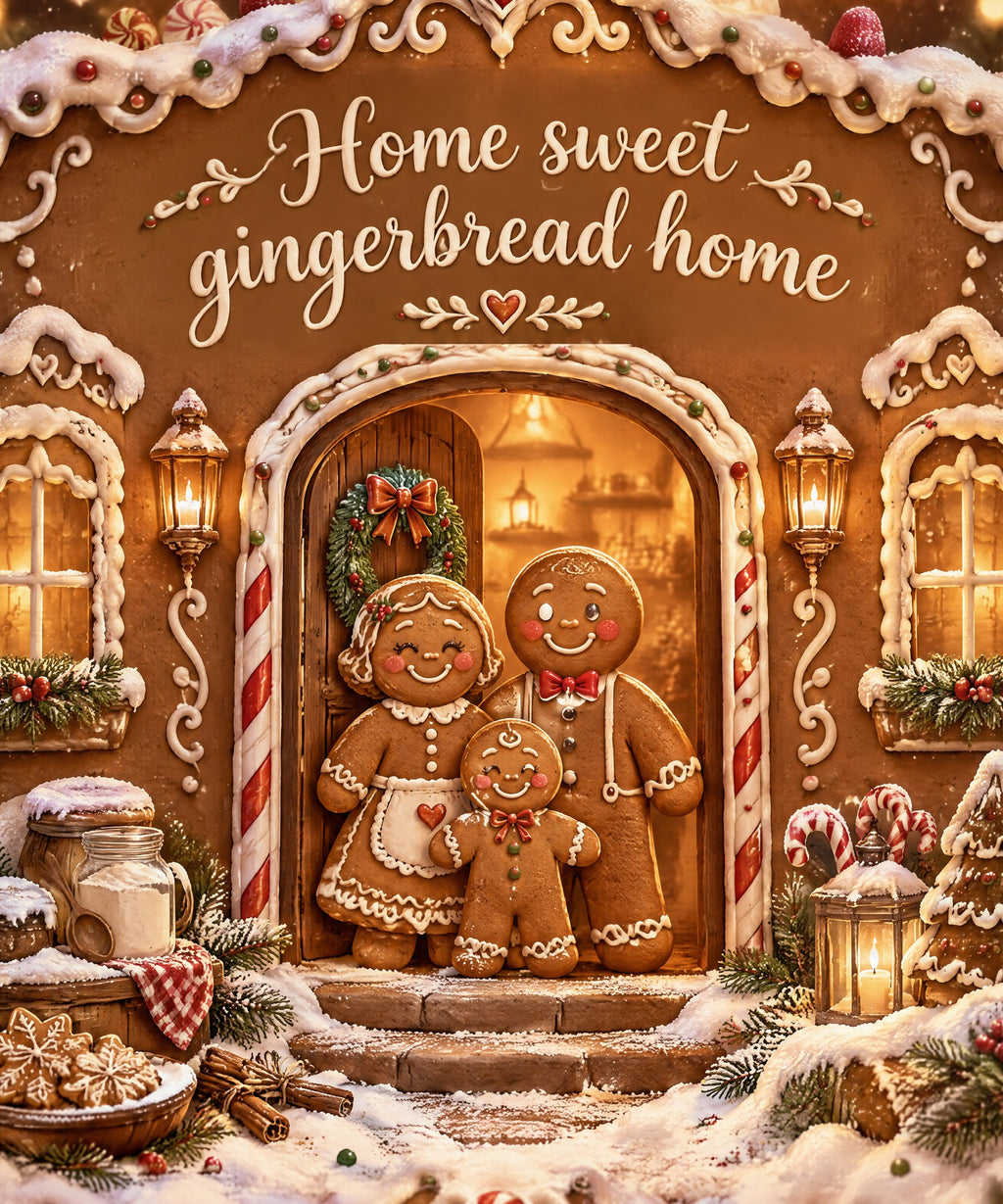Home sweet gingerbread home blanket, full design