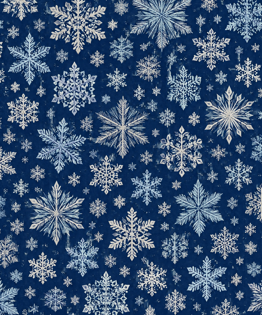 Navy Snowflakes blanket, full design