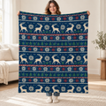 Nordic Winter Knit blanket, held open