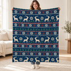 Nordic Winter Knit blanket, held open