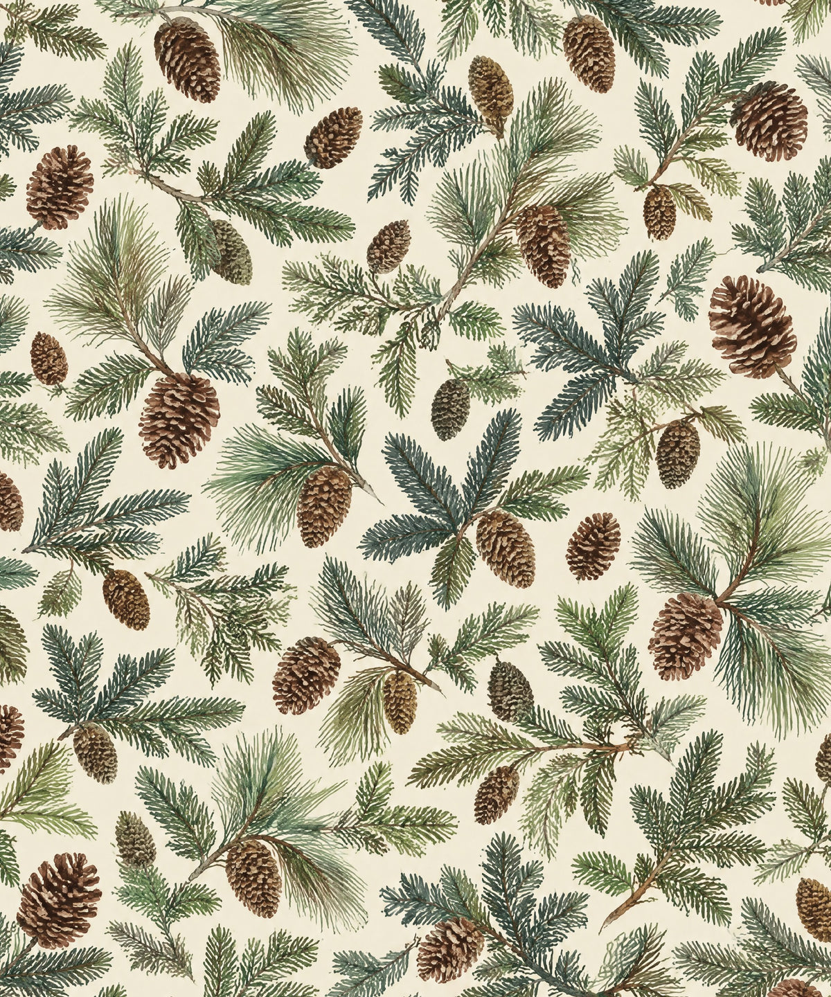 Cream Pinecones blanket, full design