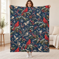 Winter Bird Toile blanket, held open