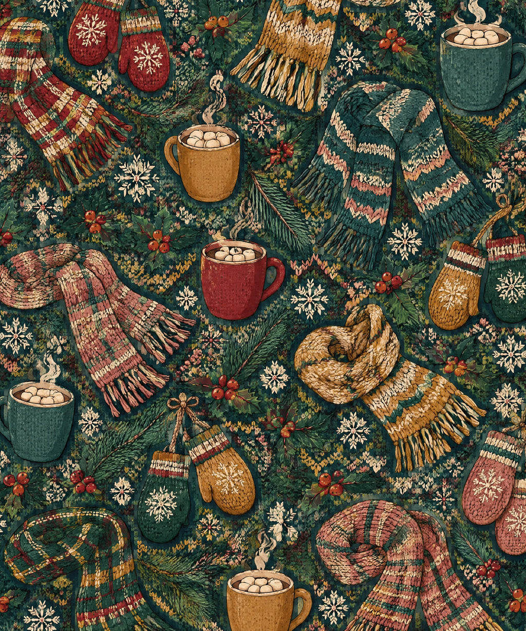 Mittens and Cocoa blanket, full design