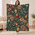 Mittens and Cocoa blanket, held open