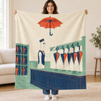 The Lost Umbrella Office blanket, held open