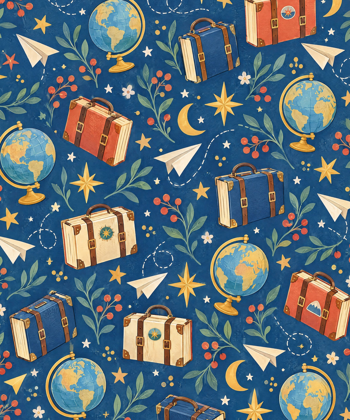 Around the World in Books blanket, full design