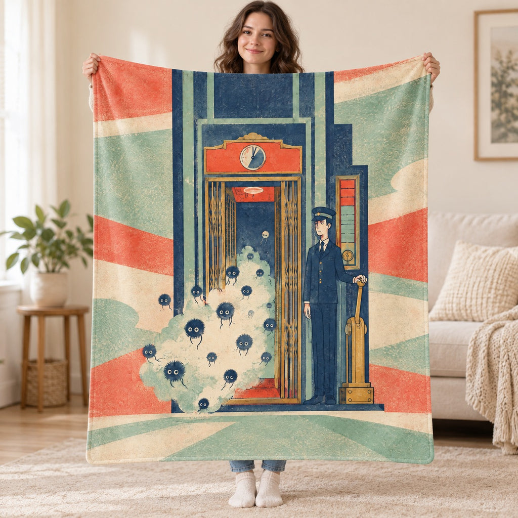 The After Hours Lift Operator blanket, held open
