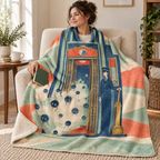 The After Hours Lift Operator blanket, wrapped around a reader