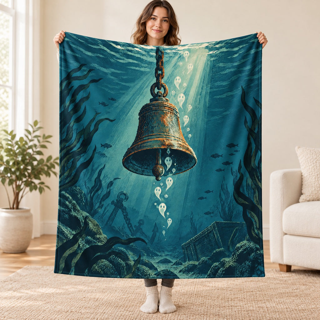 The Bell Below blanket, held open