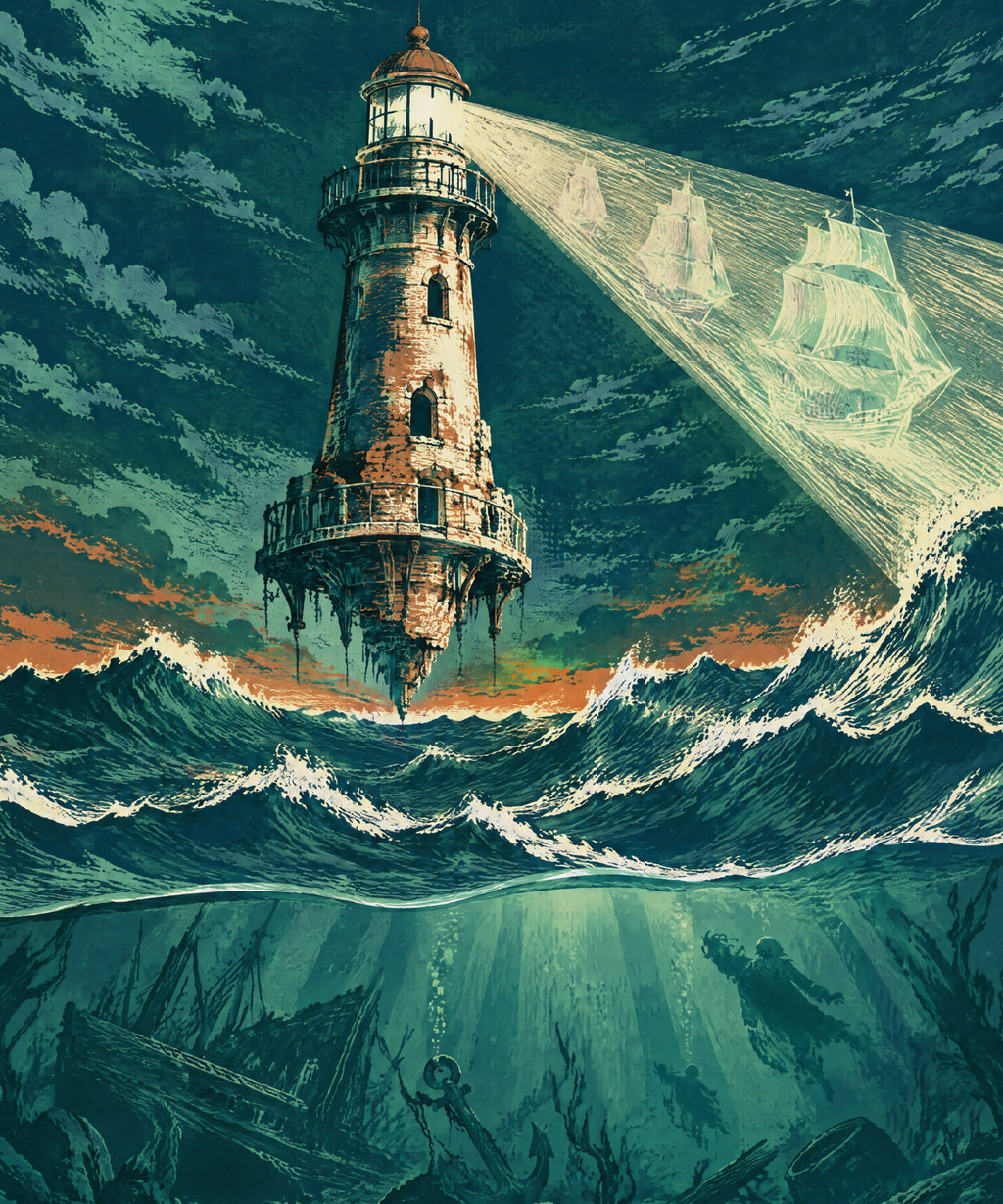 The Lighthouse That Floats blanket, full design