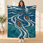 The Tide of Empty Boats blanket, held open