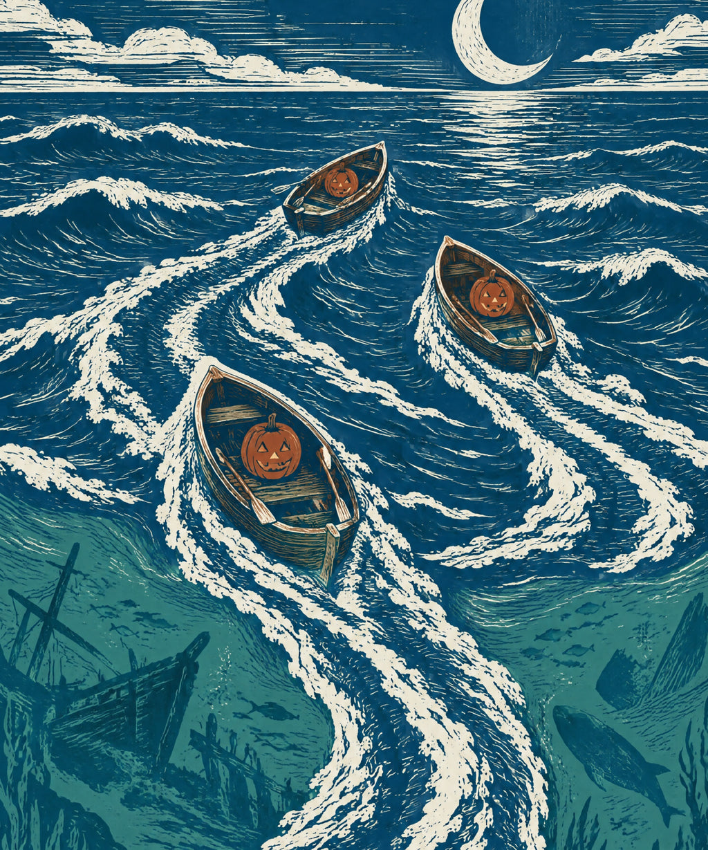 The Tide of Empty Boats blanket, full design