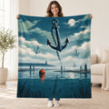 The Harbor of Lost Anchors blanket, held open