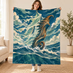 The Moonlit Figurehead blanket, held open