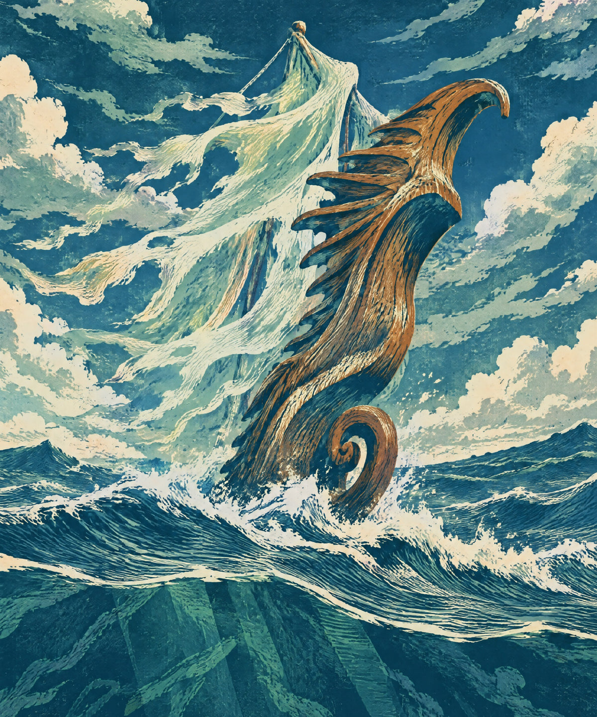 The Moonlit Figurehead blanket, full design