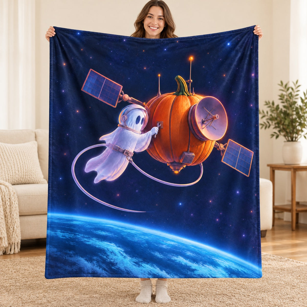 The Spectral Spacewalk blanket, held open