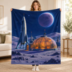 The Abandoned Moon Base blanket, held open
