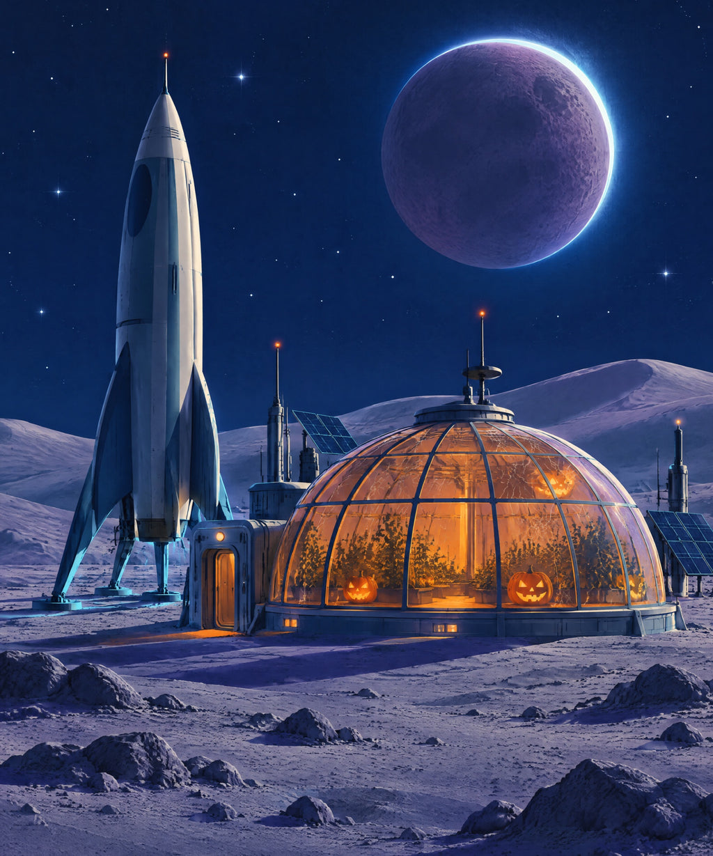 The Abandoned Moon Base blanket, full design