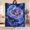 The Sleeping Space Giant blanket, held open
