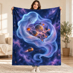 The Sleeping Space Giant blanket, held open