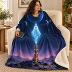 The Last Beacon blanket, wrapped around a reader