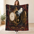 The Midnight Cuckoo Clock blanket, held open