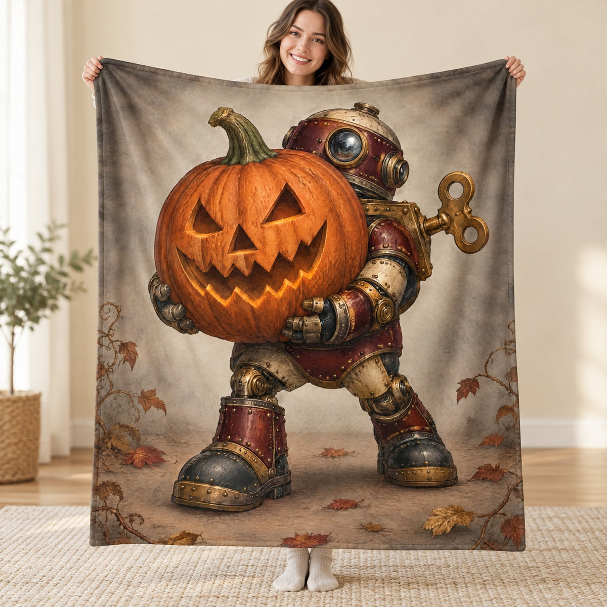 The Lantern Automaton blanket, held open