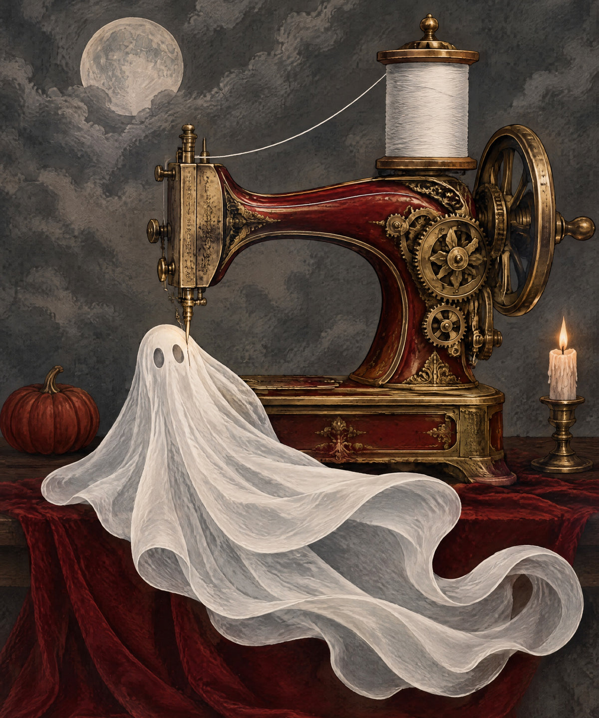 The Ghost Sewing Machine blanket, full design