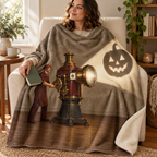 The Shadow Projector blanket, wrapped around a reader