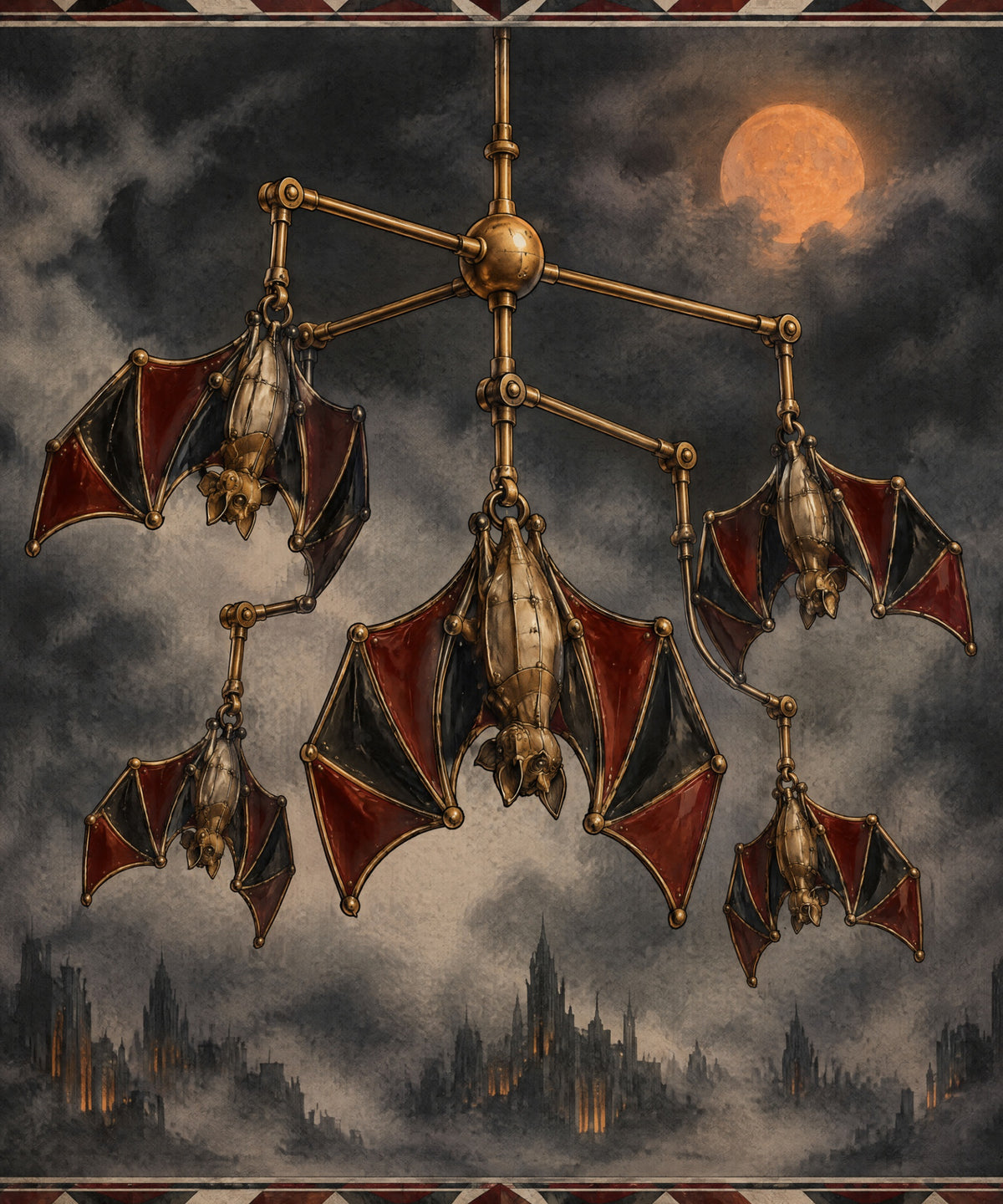 The Brass Bat Mobile blanket, full design