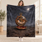 The Midnight Pocket Watch blanket, held open