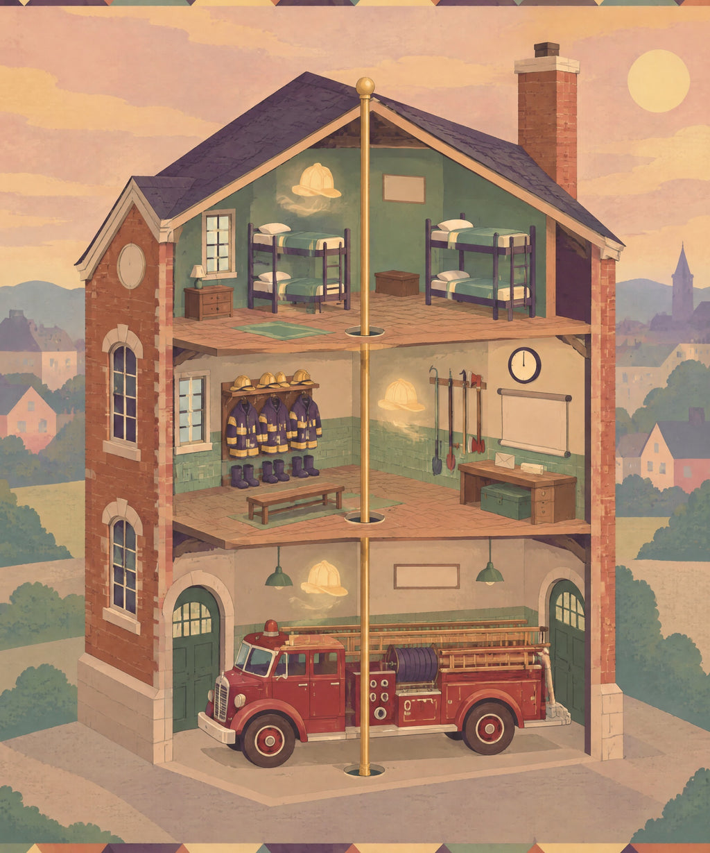 The Invisible Fire Station blanket, full design