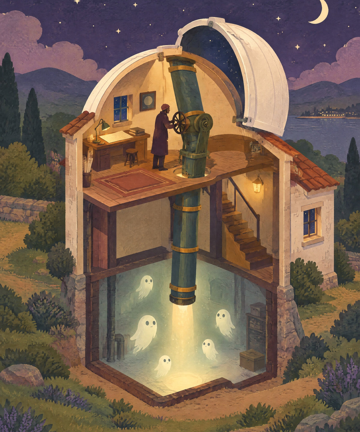 The Moonlight Observatory blanket, full design